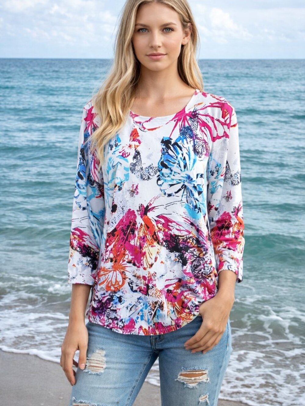 One A Graphic Abstract Top